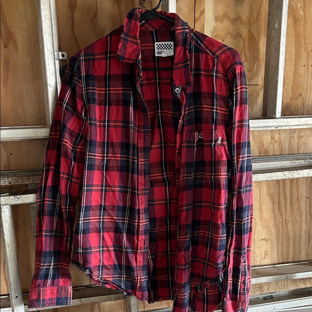 Vans Red and Black Plaid Shirt